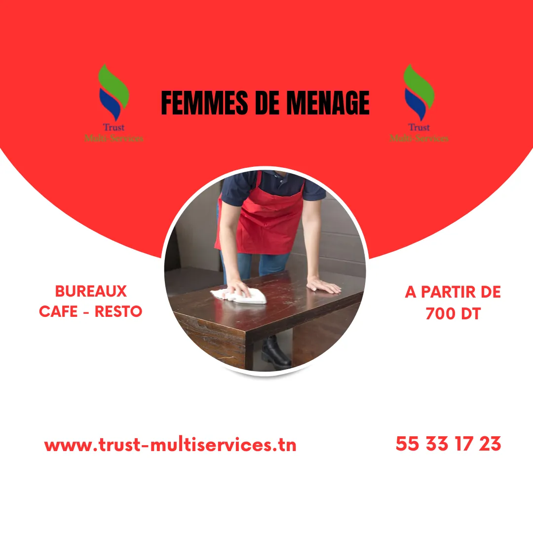 FEMMES DE MENAGE PAR JOUR ET PAR MOIS A TUNIS