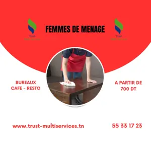 FEMMES DE MENAGE PAR JOUR ET PAR MOIS A TUNIS