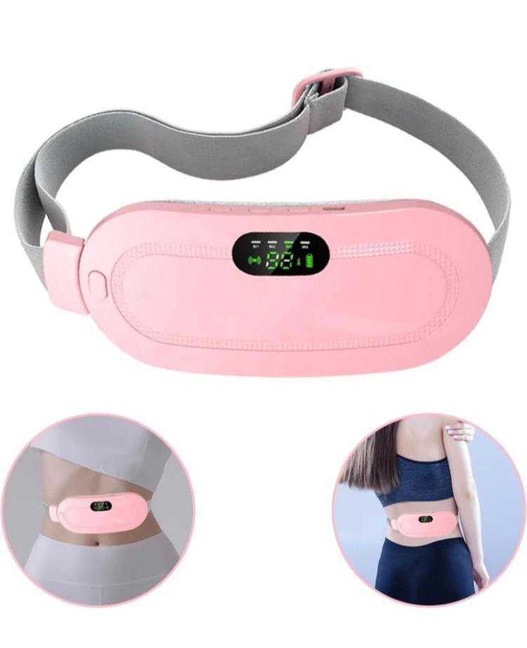 Ceinture de tampon de chaleur et de massage électrique rose