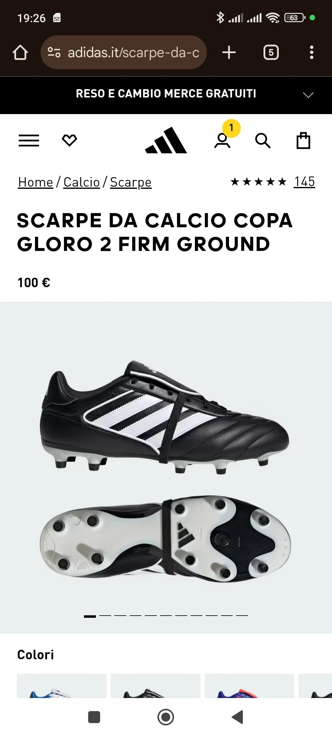 Adidas Original Copa gloro2 SG taille 42. 2/3.