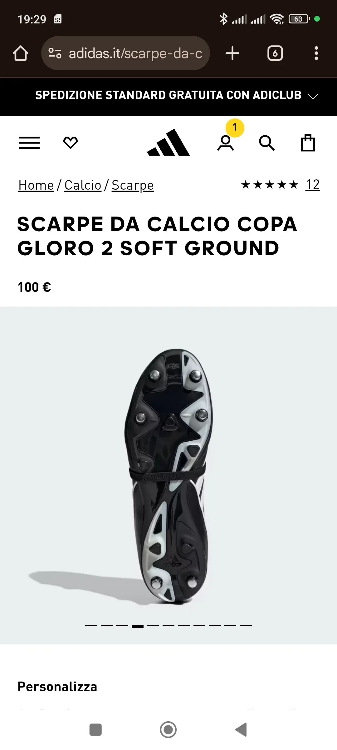 Adidas Original Copa gloro2 SG taille 42. 2/3.