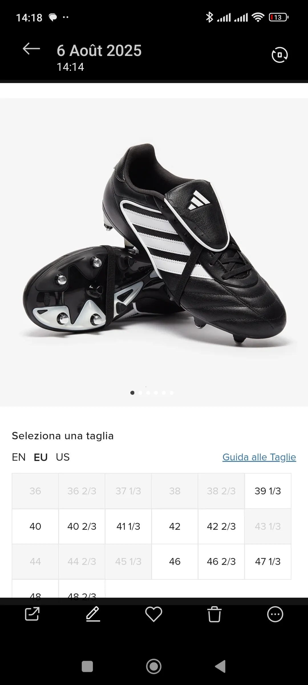 Adidas Original Copa gloro2 SG taille 42. 2/3.