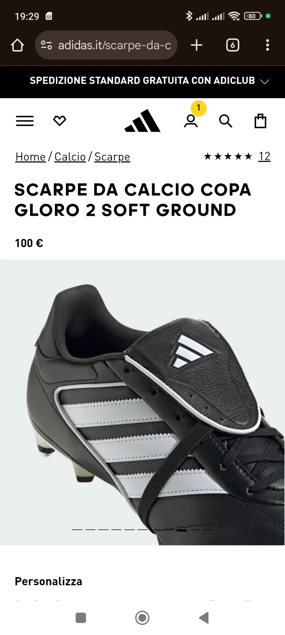 Adidas Original Copa gloro2 SG taille 42. 2/3.