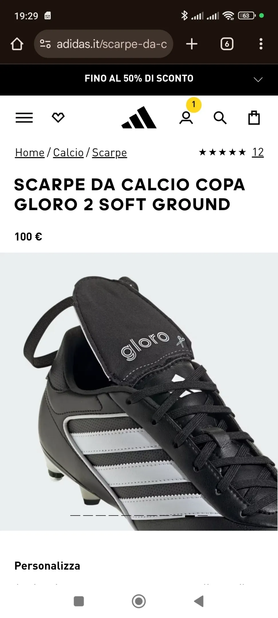 Adidas Original Copa gloro2 SG taille 42. 2/3.