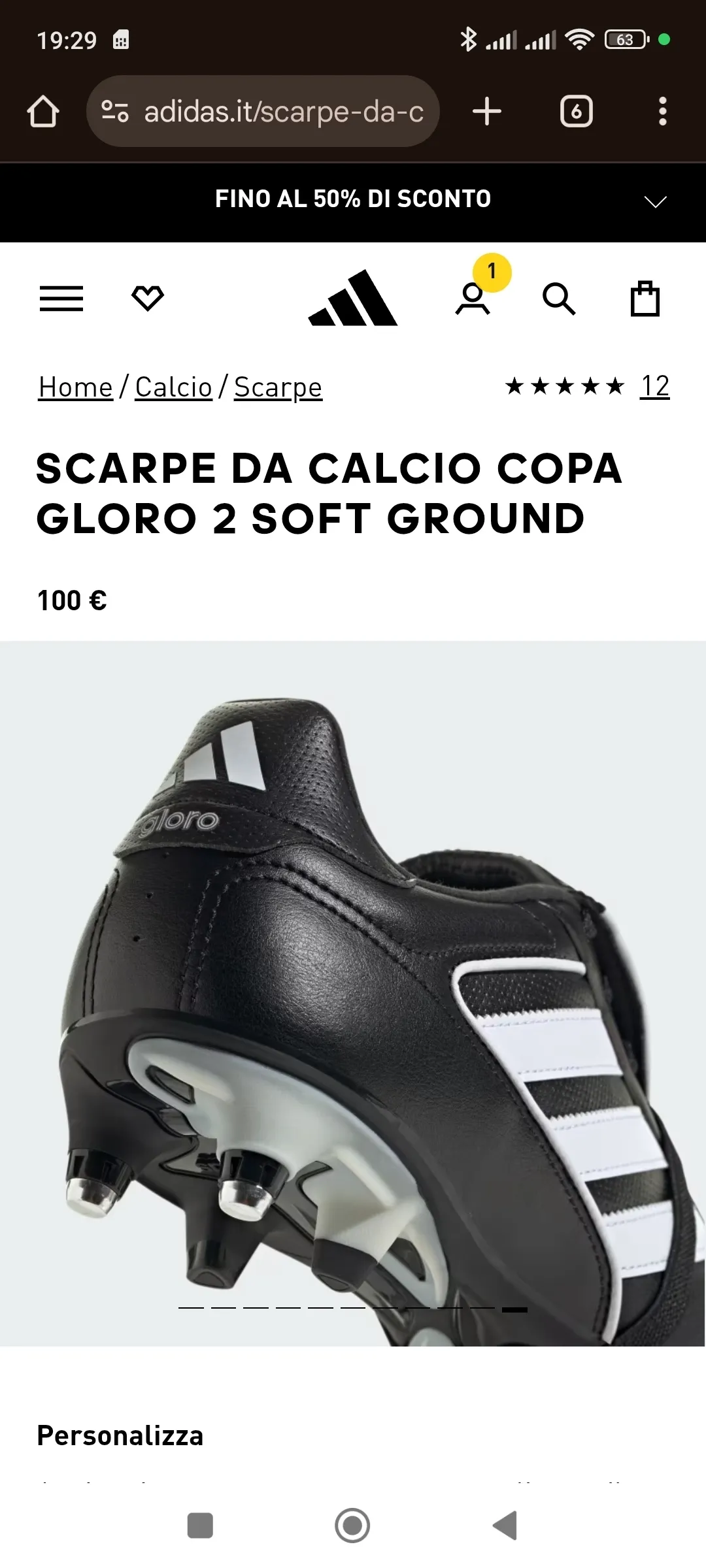Adidas Original Copa gloro2 SG taille 42. 2/3.