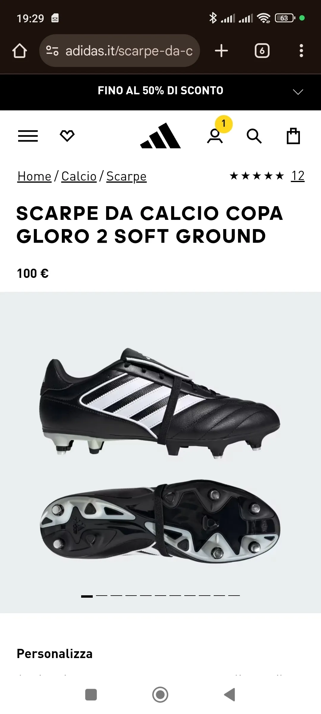 Adidas Original Copa gloro2 SG taille 42. 2/3.