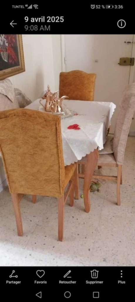 Table a manger et 4 chaises 