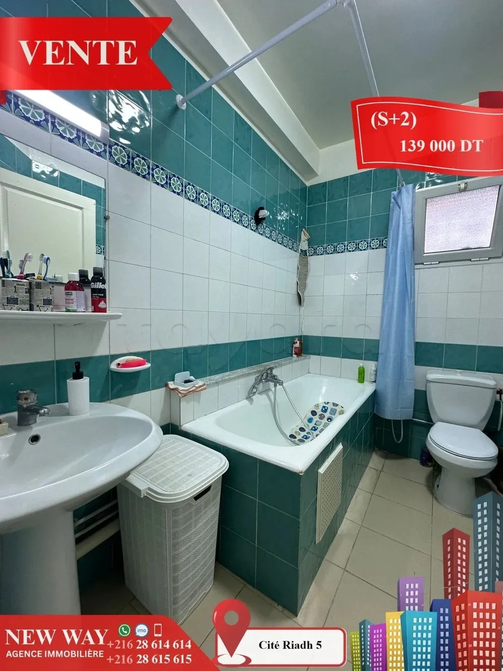(S+2) à Cité Riadh 5 avec Abri de Voiture