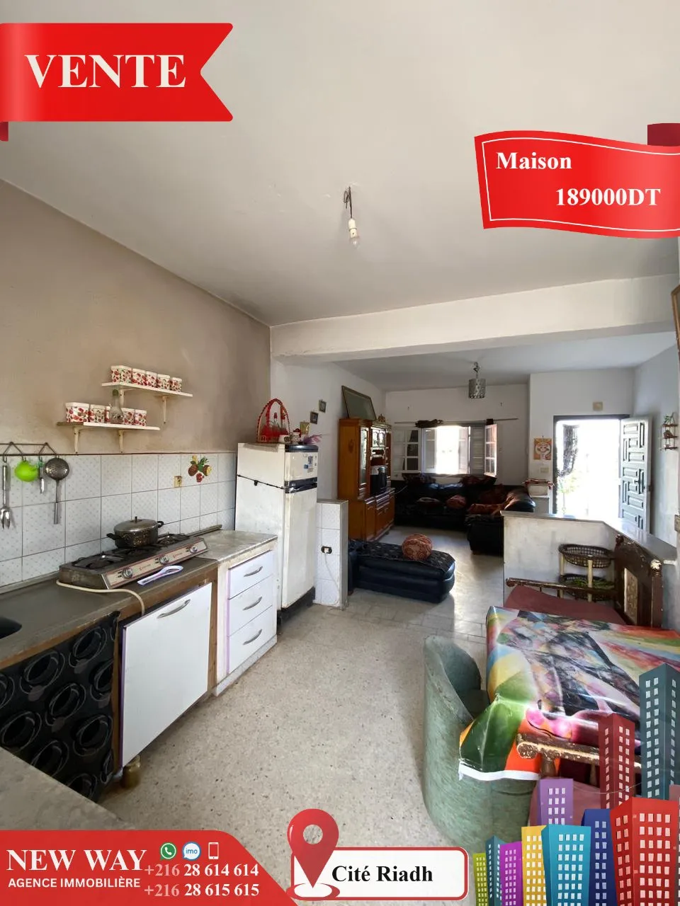 Maison de Plain Pied à Cité Riadh 5