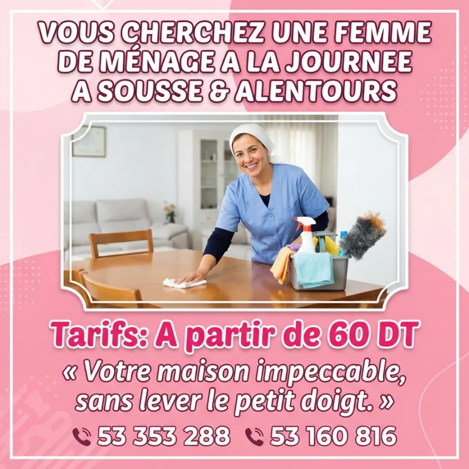 femme de menage par jour q kantaoui