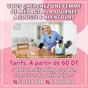 femme de menage par jour q kantaoui