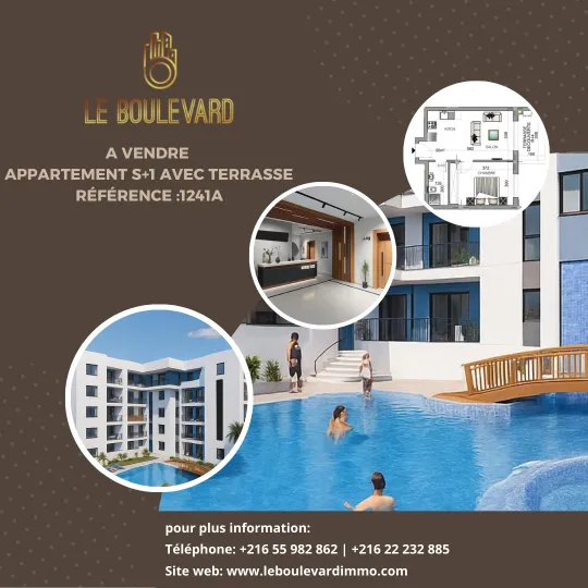 A vendre Appartement S+1 à AFH Mrezga , Cité El Wafa