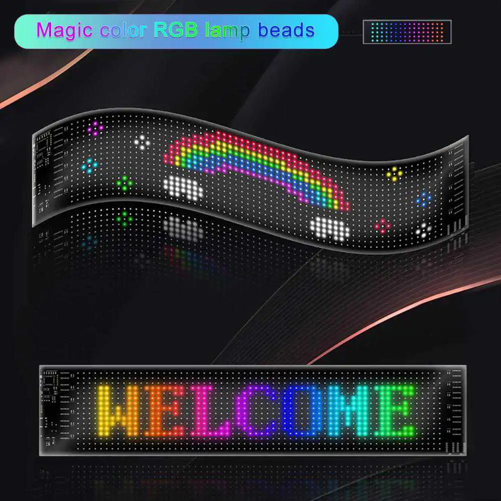 Panneau d'affichage LED Flexible 12 x 60 cm