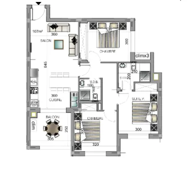 A Vendre Appartement S+3 Sur Plan à AFH Mrezga, Cité El Wafa, Nabeul 