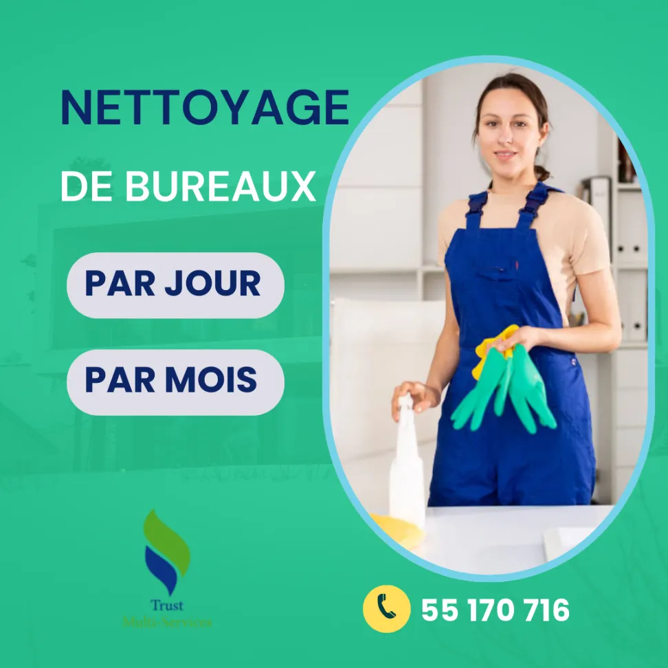 FEMME DE MENAGE POUR BUREAUX PAR JOUR A JARDINS EL MENZAH 1