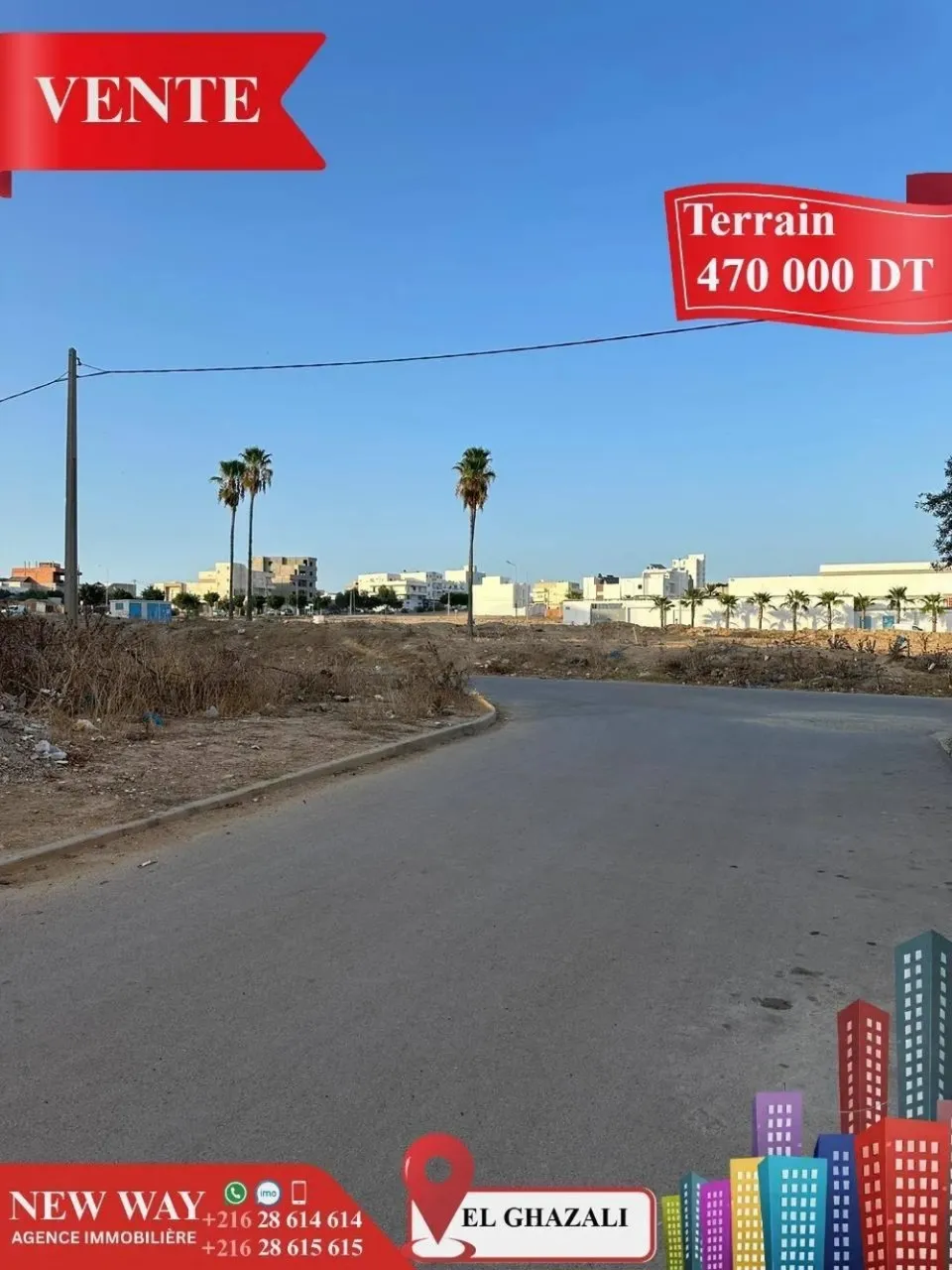 Terrain Fait l'angle à Bouhsina, Prés de l'école Française