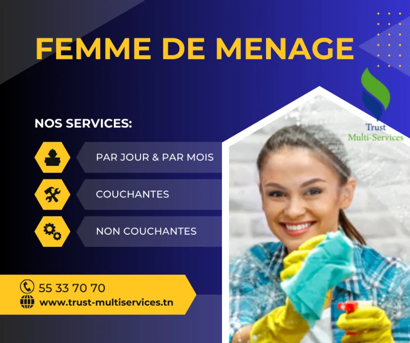 FEMME DE MENAGE PAR JOUR A BIZERTE