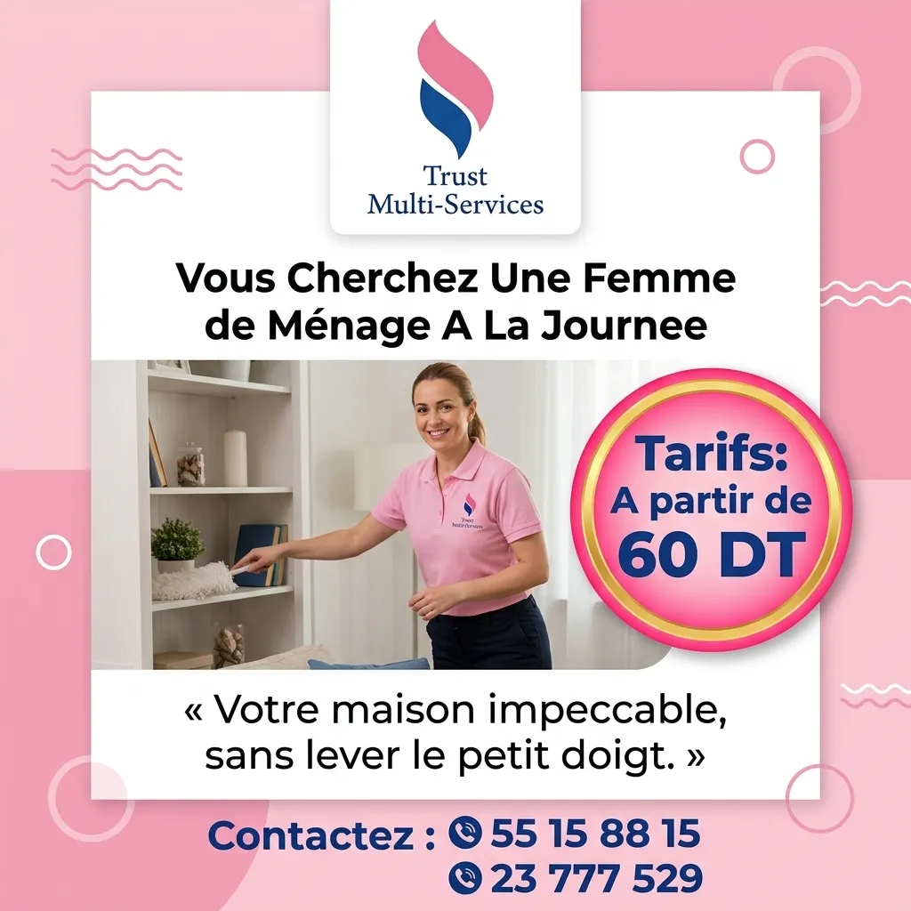 FEMME DE MENAGE PAR JOUR A MAHDIA