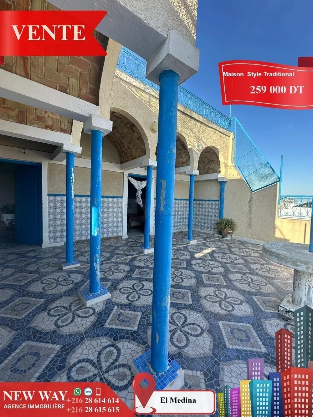 Maison style traditionnel à El Médina Sousse