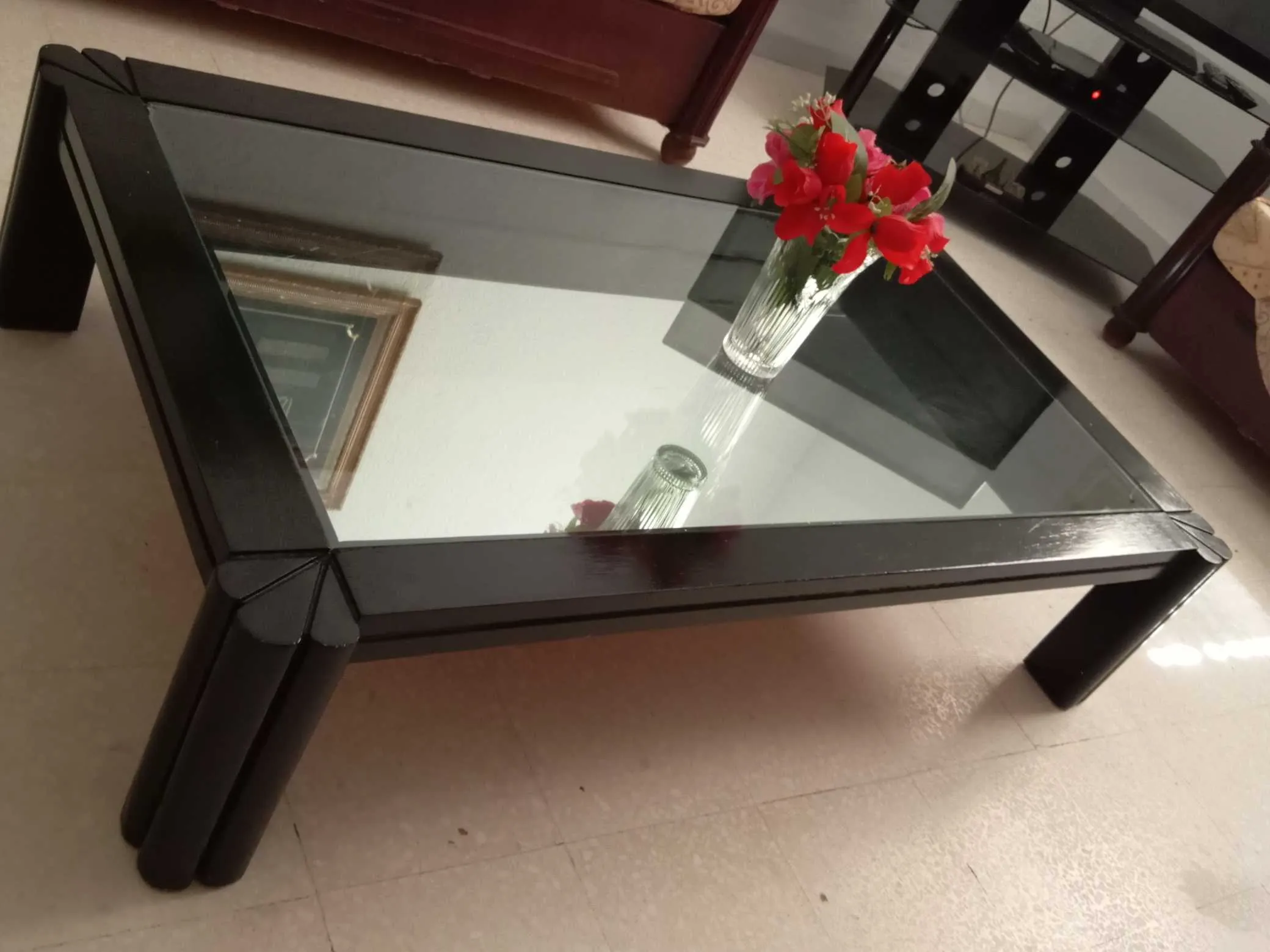 Table basse miroir de salon