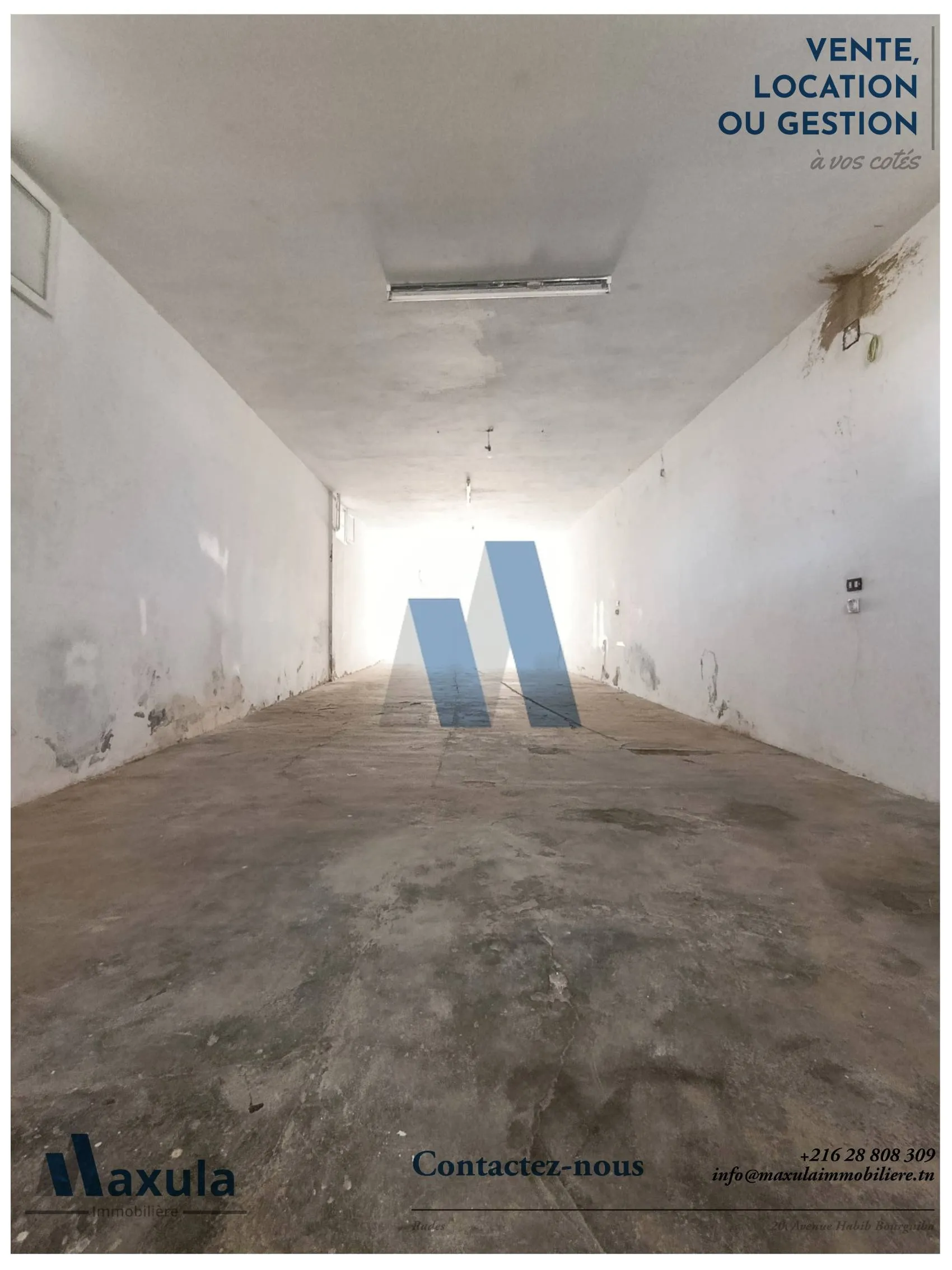 À LOUER LOCAL À USAGE DE DÉPÔT RUE ANNABA À BEN AROUS