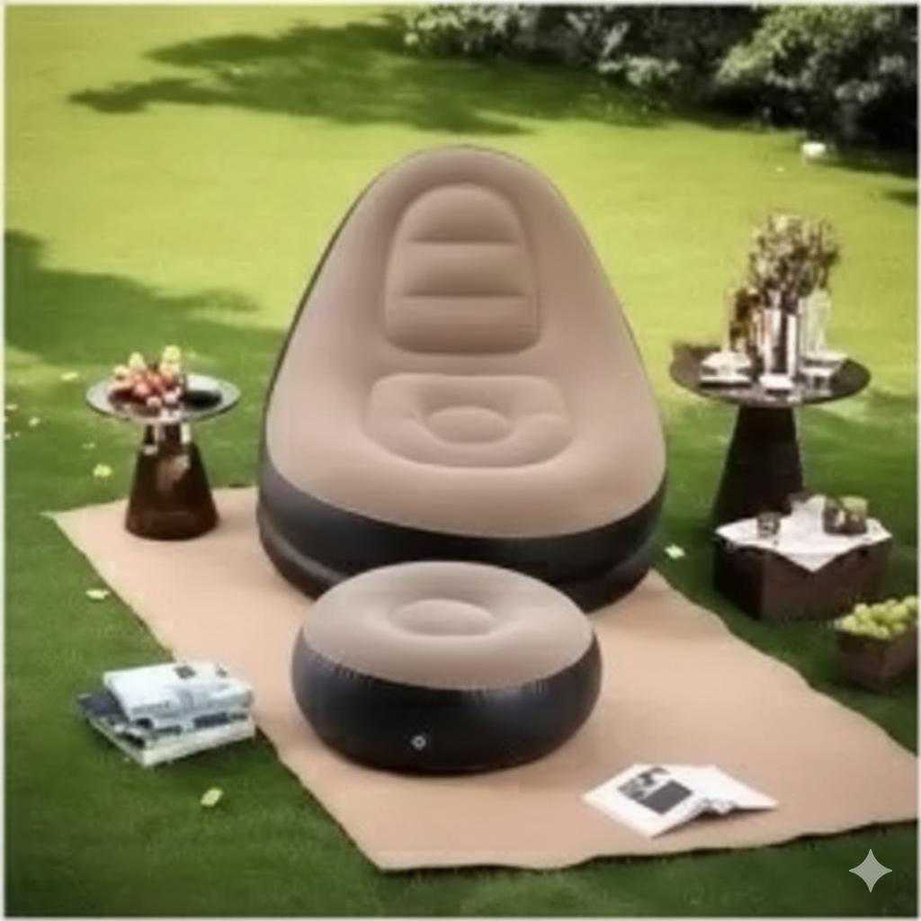 Canapé Gonflable Confortable avec pouf