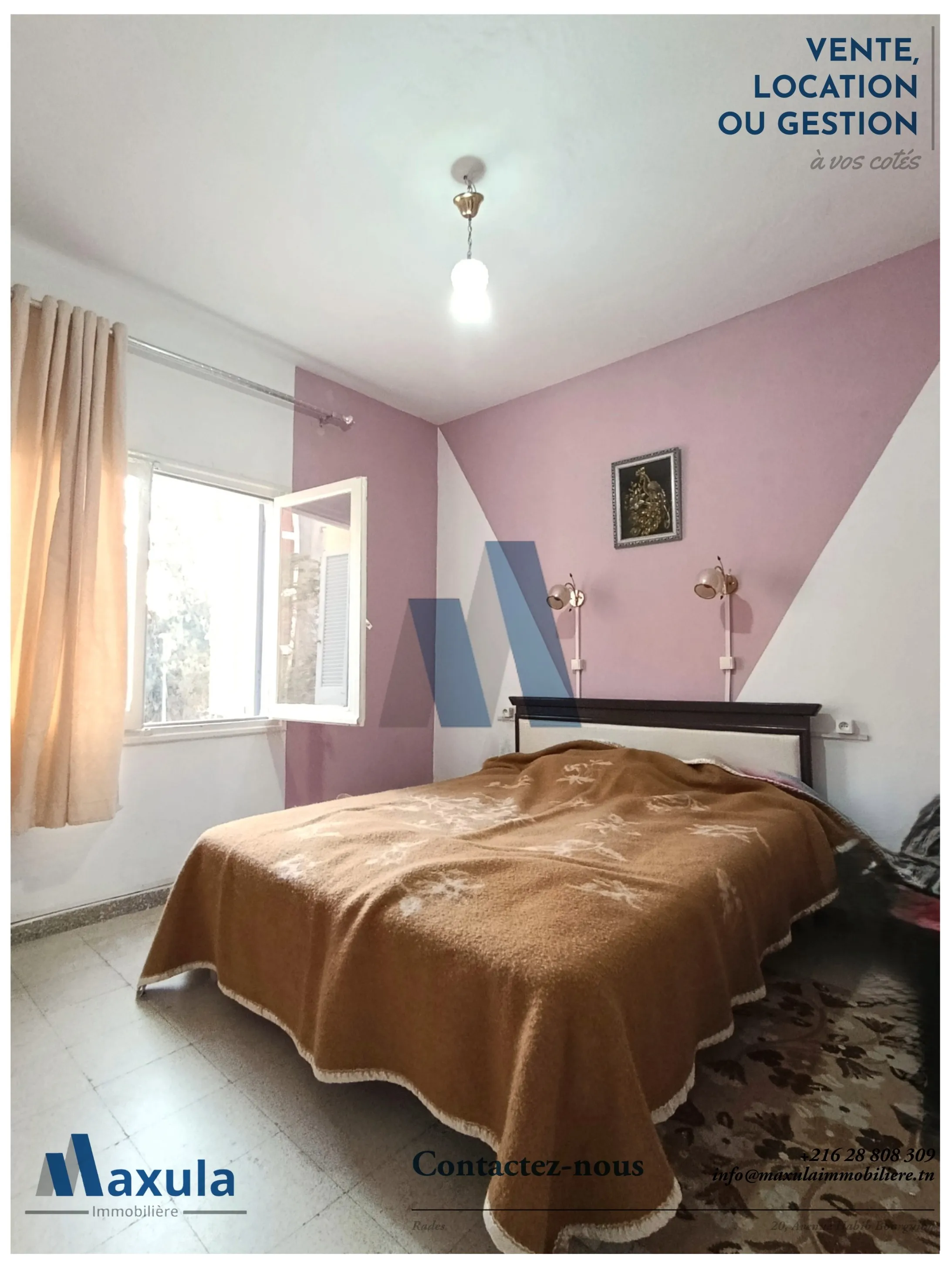 À VENDRE APPARTEMENT S+2 AU 1ER ÉTAGE À RADES SNIT