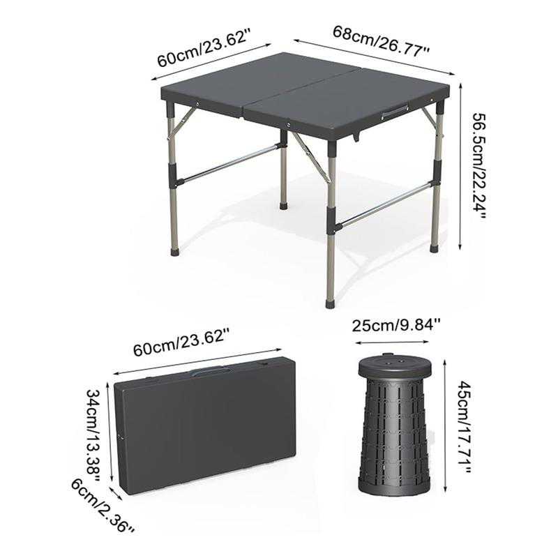 Ensemble de table et tabourets pliants