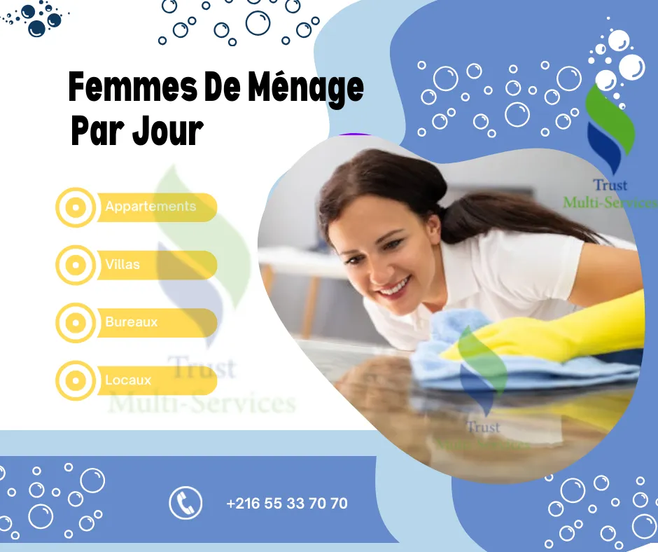 TMS PROPOSE DES FEMMES DE MENAGE PAR JOUR 