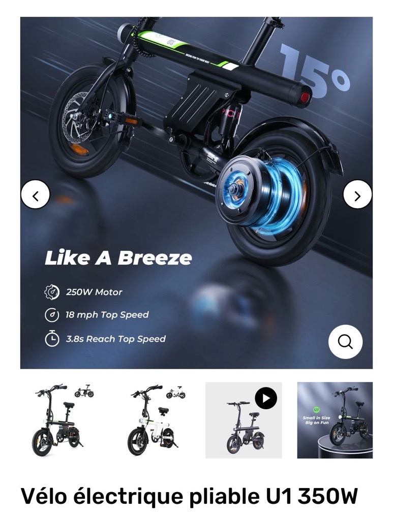 Vélo électrique pliable 