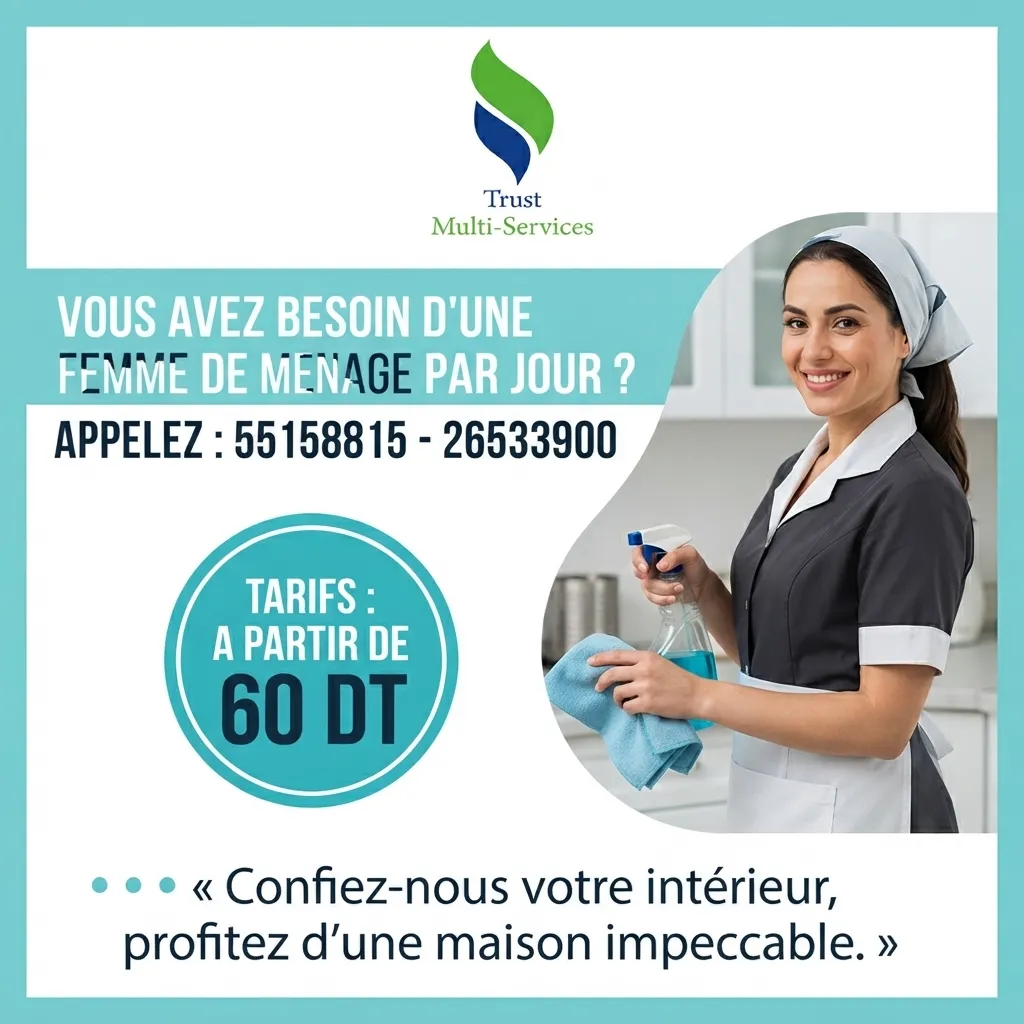 FEMME DE MENAGE PAR JOUR A SOUSSE JAWHARA