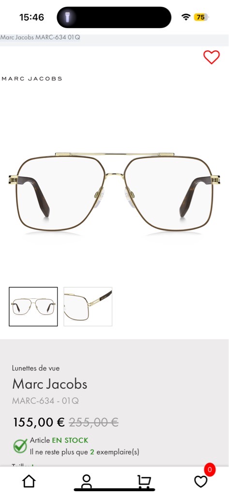 À vendre des lunettes Marc jacobs