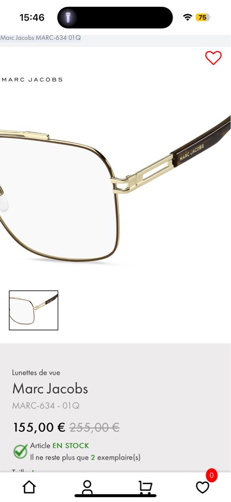 À vendre des lunettes Marc jacobs