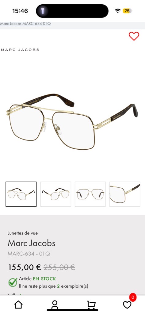 À vendre des lunettes Marc jacobs