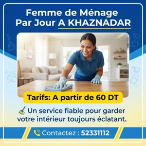FEMME DE MENAGE PAR JOUR A KHAZNADAR