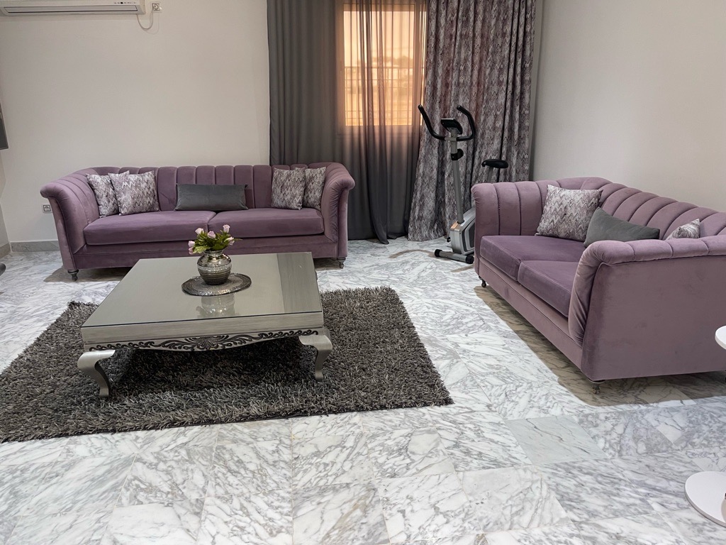 Salon + table basse + living et étageres 