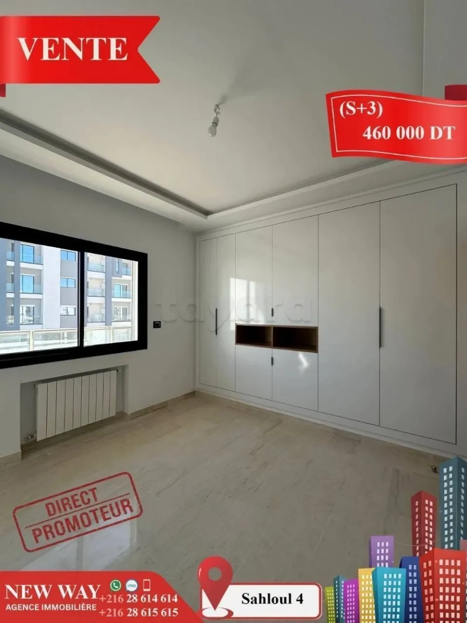 (S+3) Directe Promoteur à Sahloul 4 avec Place de Parking