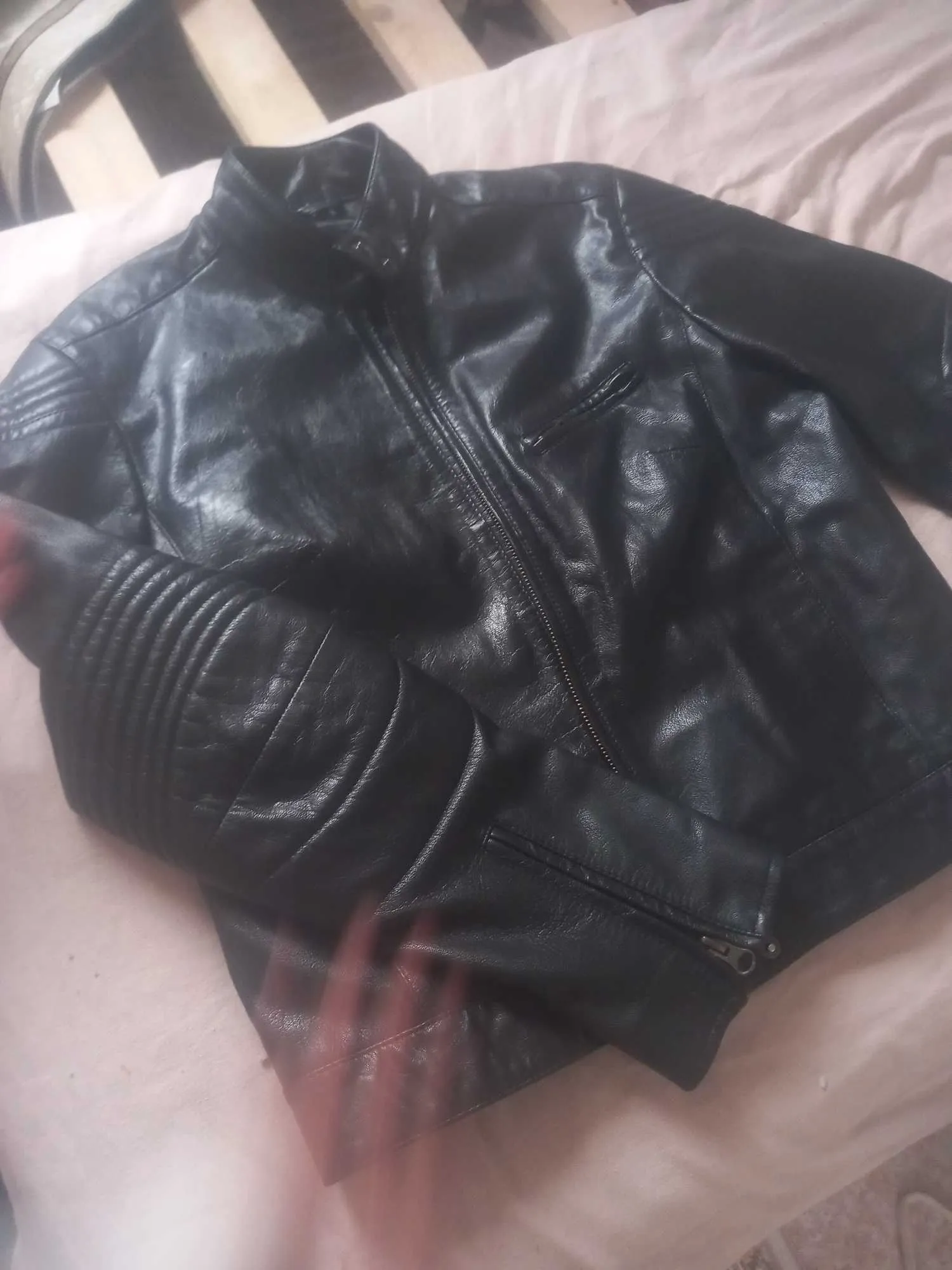 Vente veste cuire noir