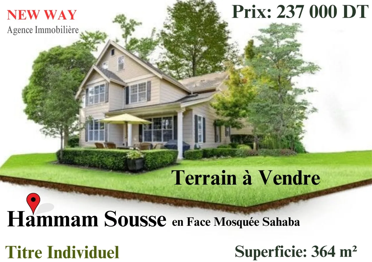 Terrain Fait le Coin à Hammem Sousse en Face Mosquée Sahaba