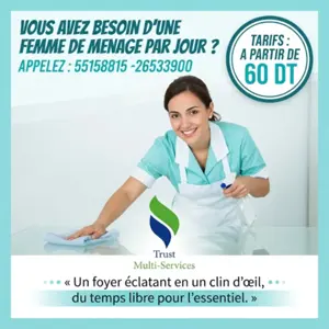FEMME DE MENAGE PAR JOUR A LA NOUVELLE ARIANA
