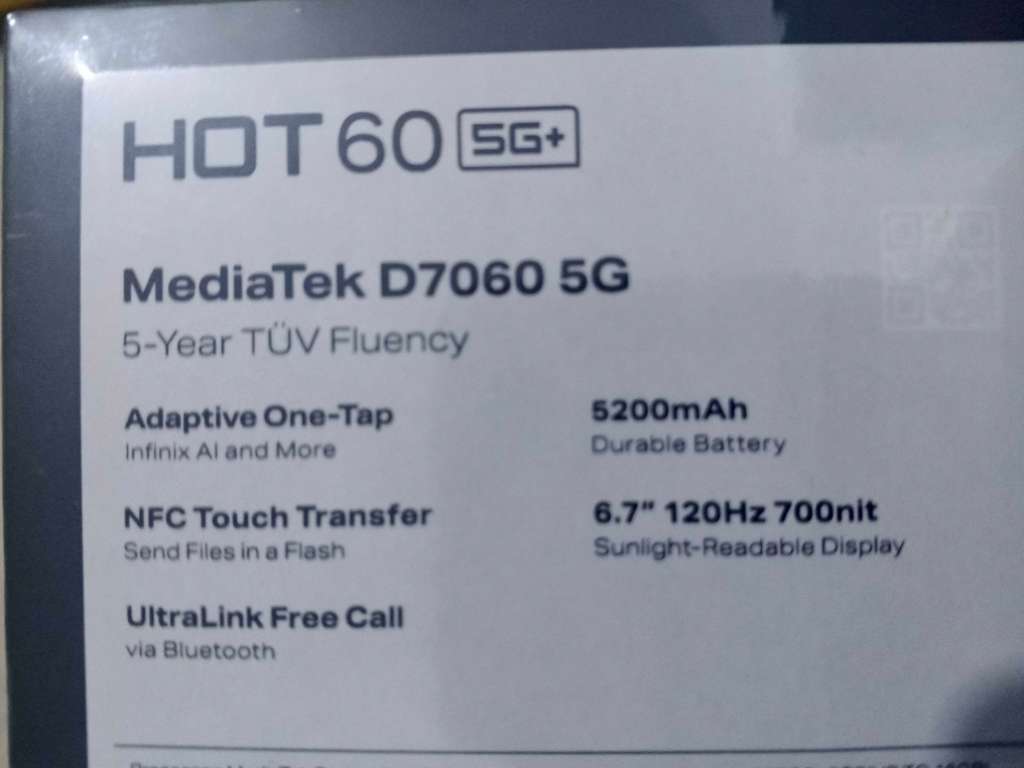 Avendre Infinix hot 60 5g caché