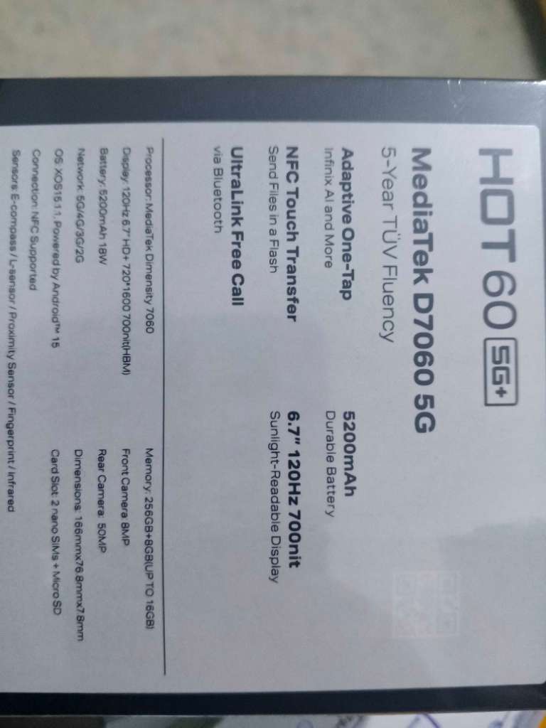 Avendre Infinix hot 60 5g caché