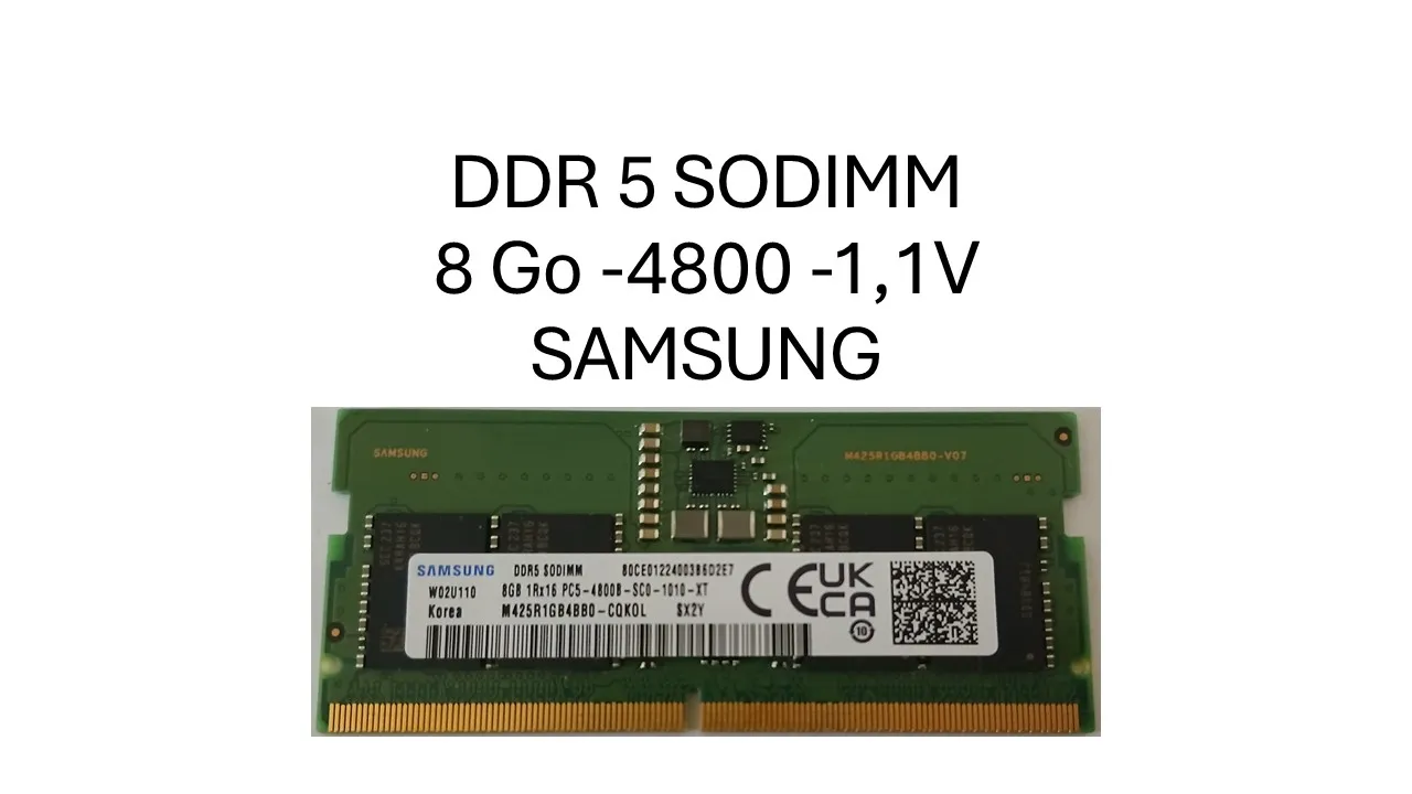 DDR5 SODIMM 8Go 4800 SAMSUNG Origine laptop