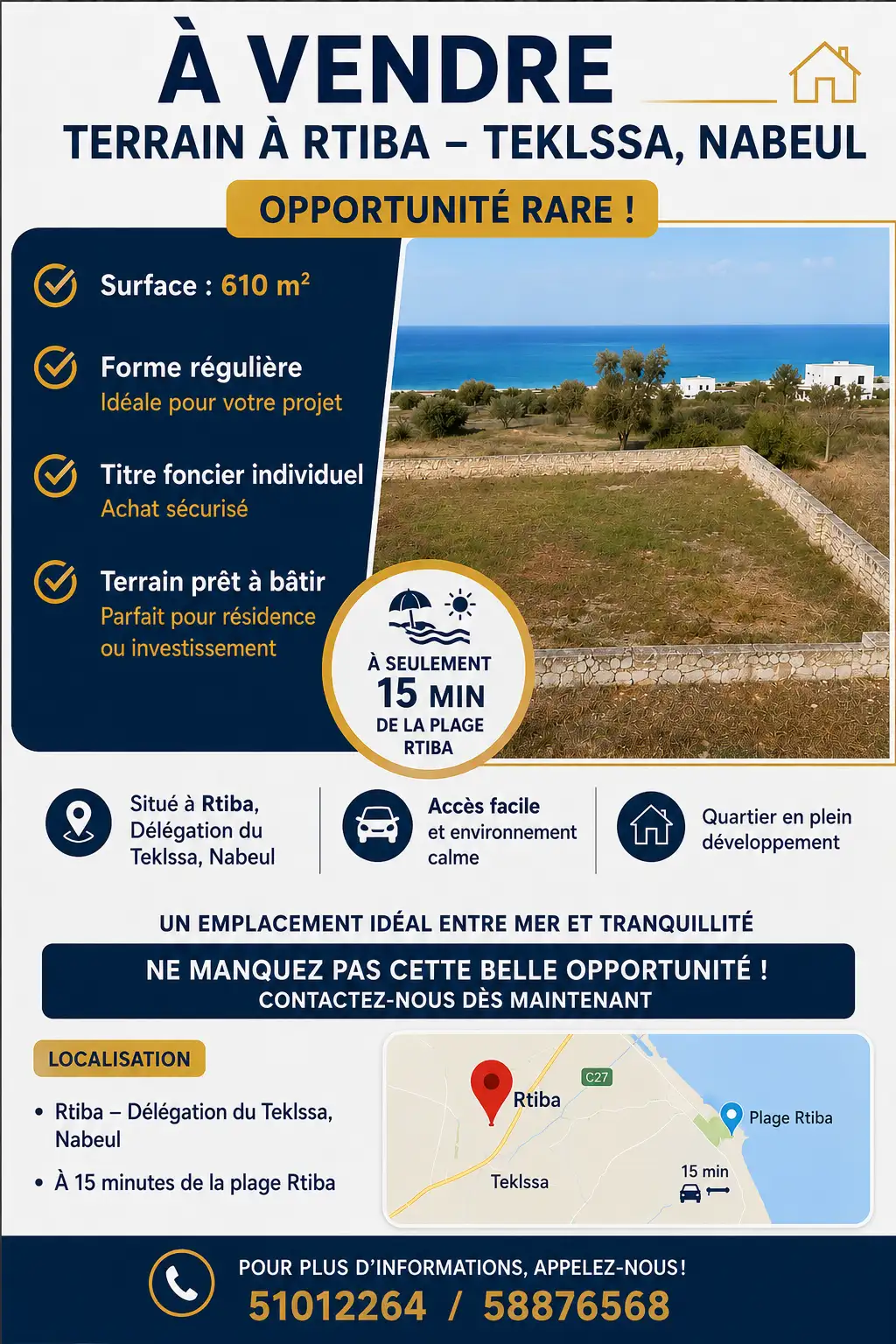 Un terrain à vendre