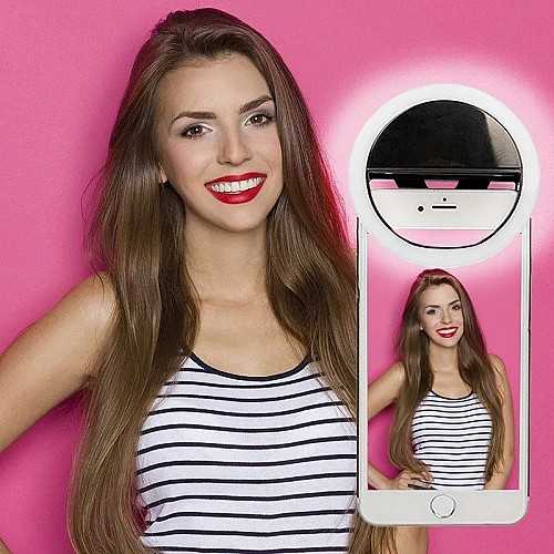 LED Selfie Ring Light Mobile Phone Clip-On Lamp Portable USB Charge