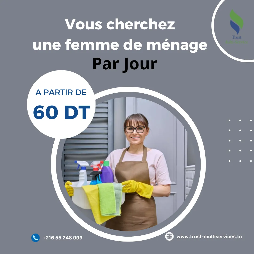 EMME DE MENAGE POUR SIMPLE MENAGE A JARDINS EL MENZAH 2