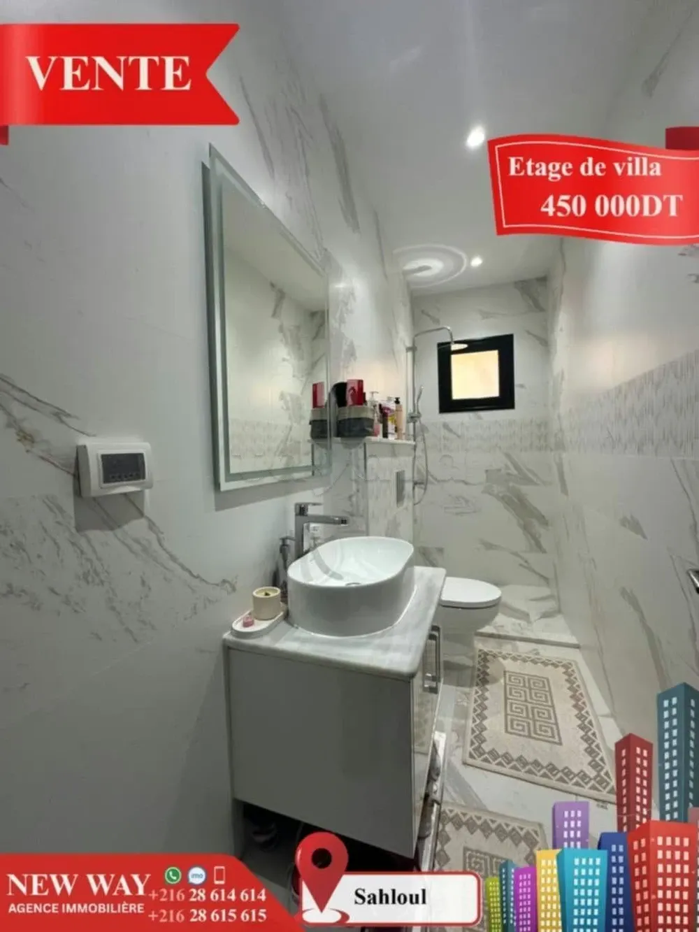 Etage de Villa (S+3) à Sahloul avec Place de Parking