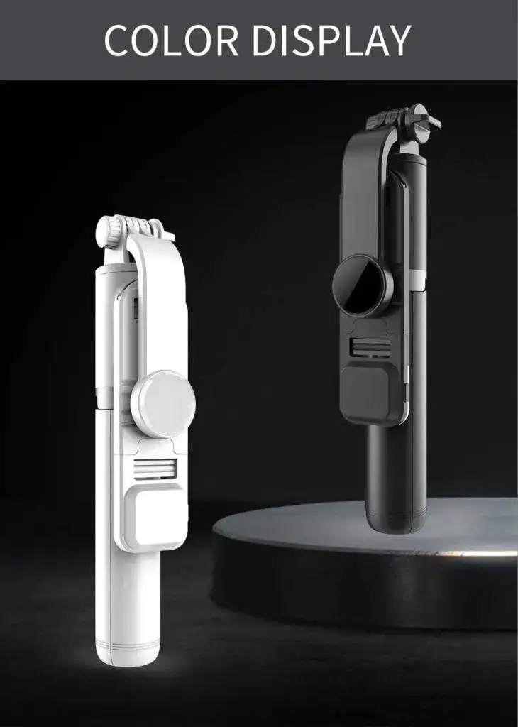 Selfie LED pliable sans fil Bluetooth, trépied avec commande à distance, lumière 3 couleurs