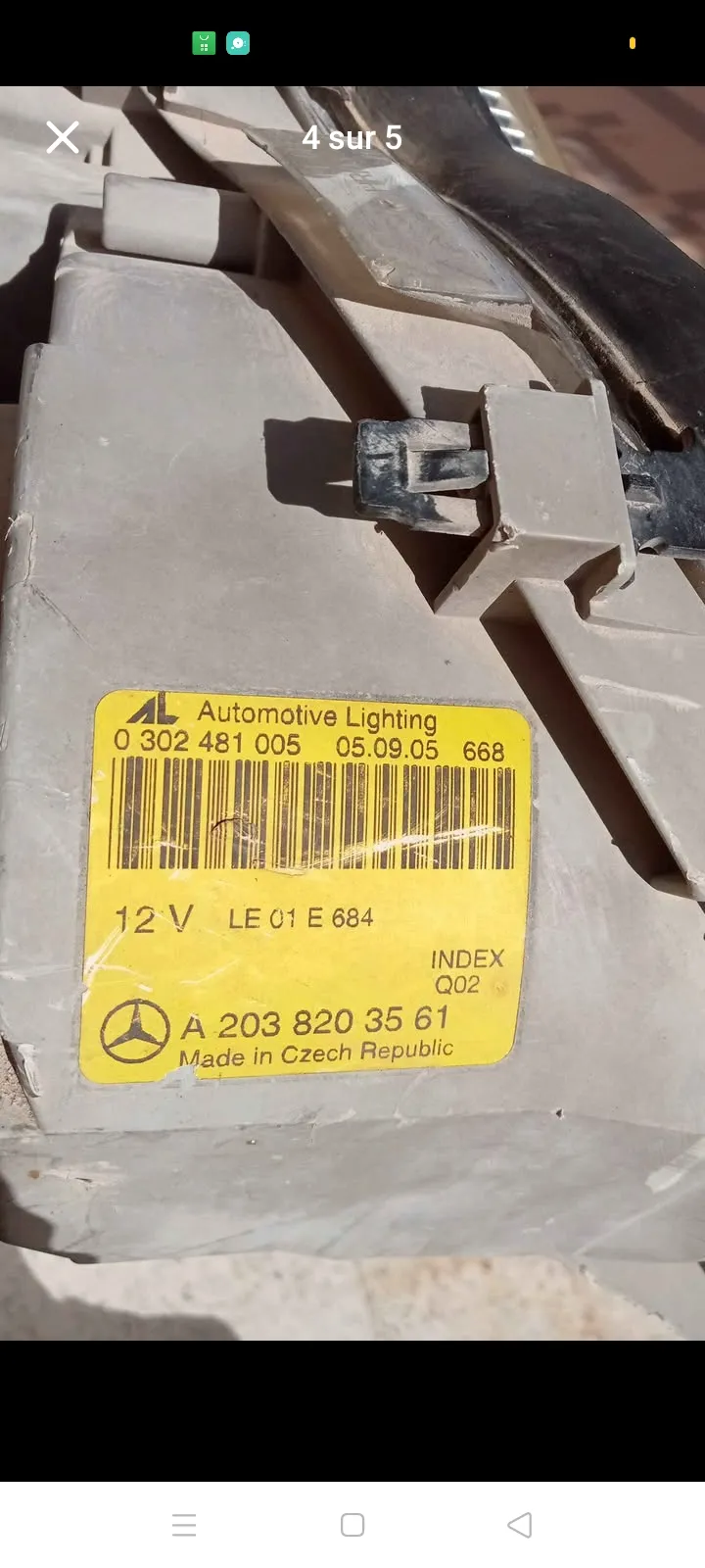 Moteur Mercedes C200 et phares