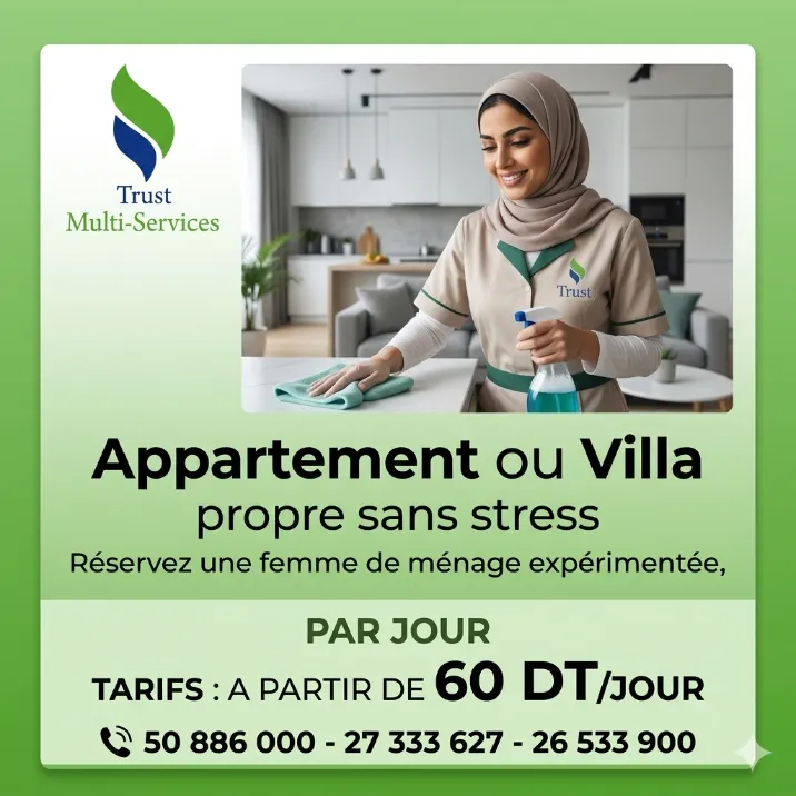 FEMME DE MENAGE PAR JOUR A SOUSSE